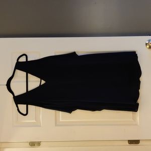 Alice and Olivia Navy v neck ruffle dress